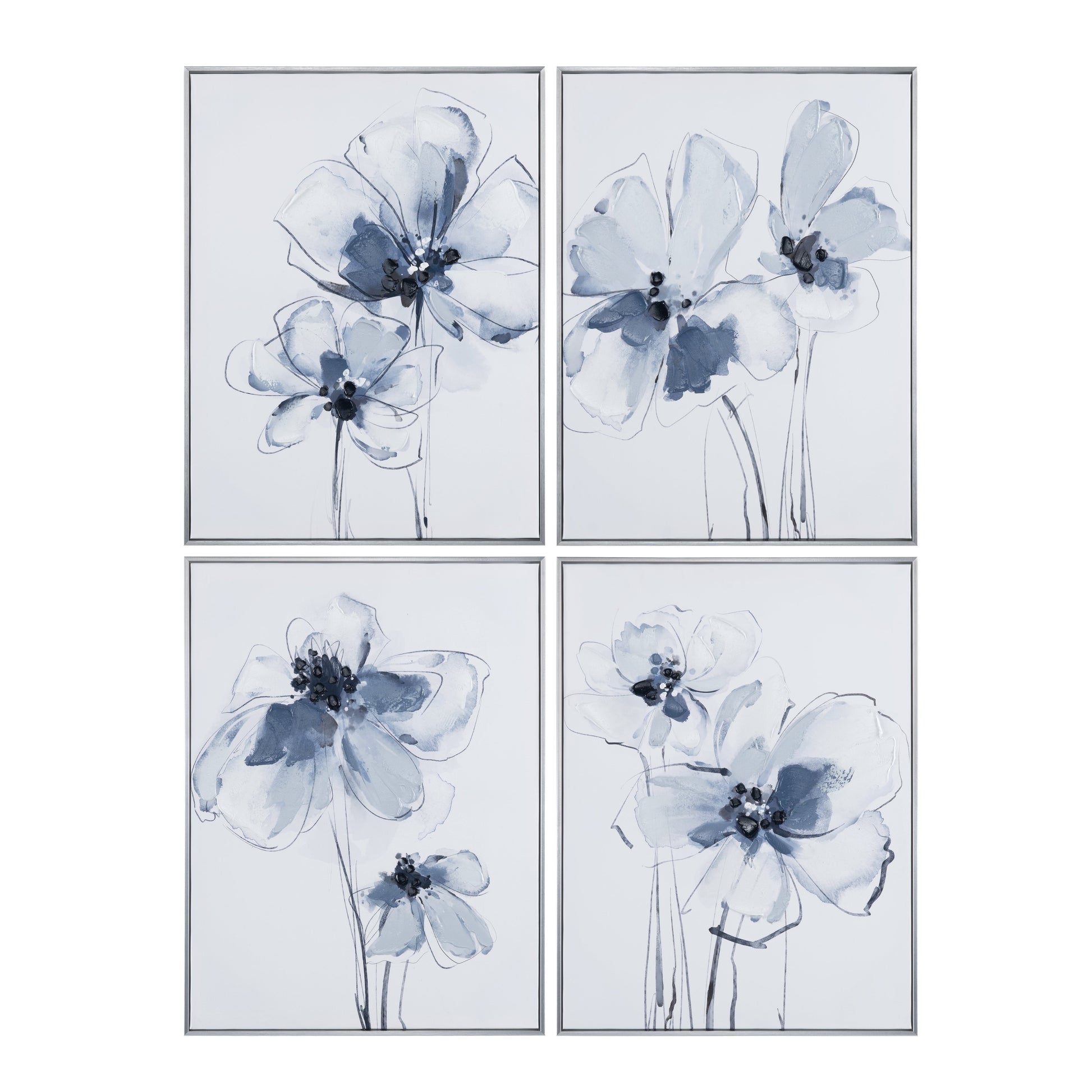 Sultry Florals Blue/White Canvas - Ornate Home