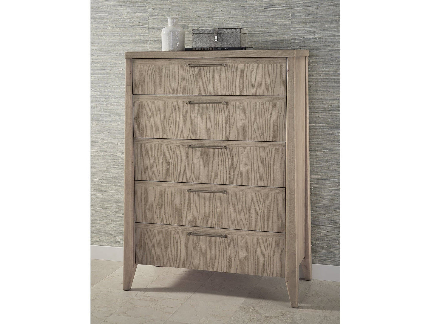 Sumire Five Drawer Ash Wood Chest in Ginger - Ornate Home
