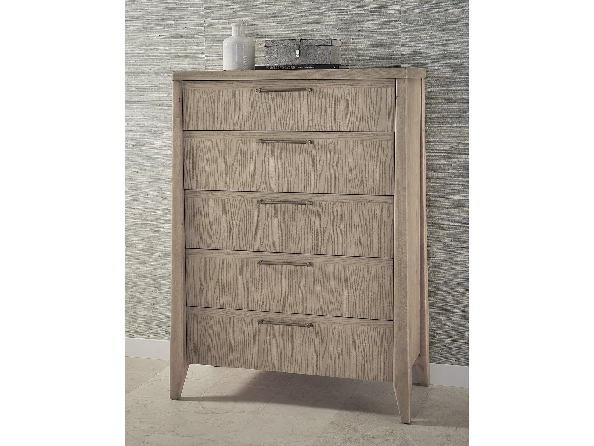 Sumire Five Drawer Ash Wood Chest in Ginger - Ornate Home