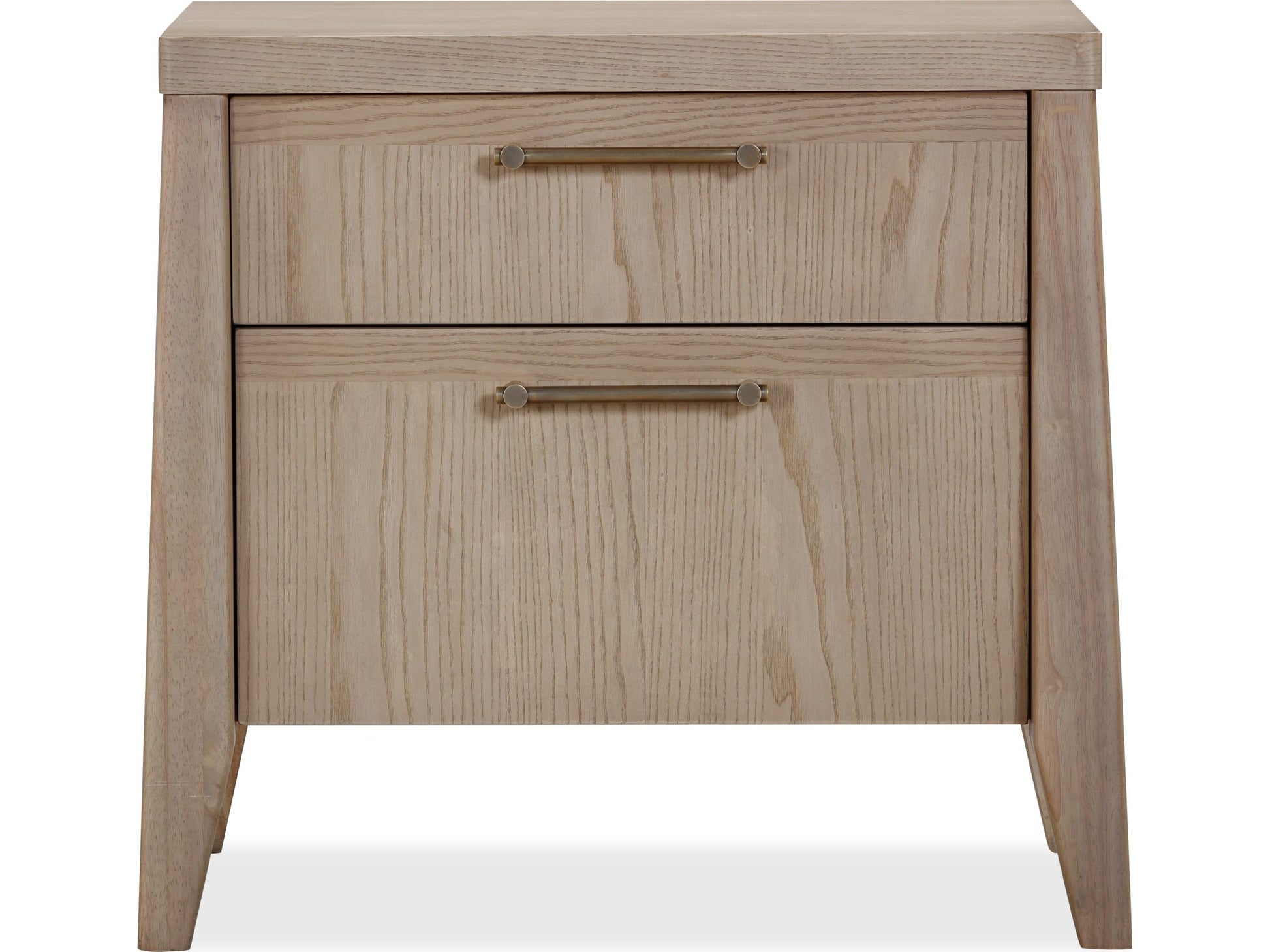Sumire Ginger Two Drawer Ash Wood Nightstand - Ornate Home