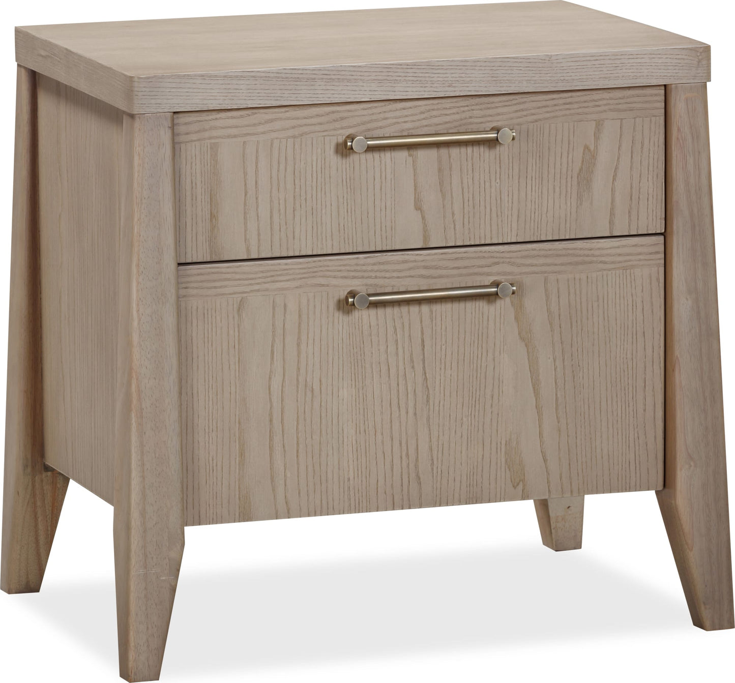 Sumire Ginger Two Drawer Ash Wood Nightstand - Ornate Home