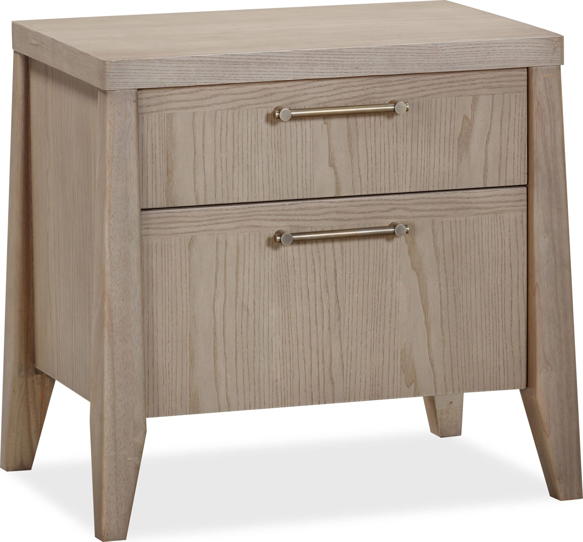 Sumire Ginger Two Drawer Ash Wood Nightstand - Ornate Home