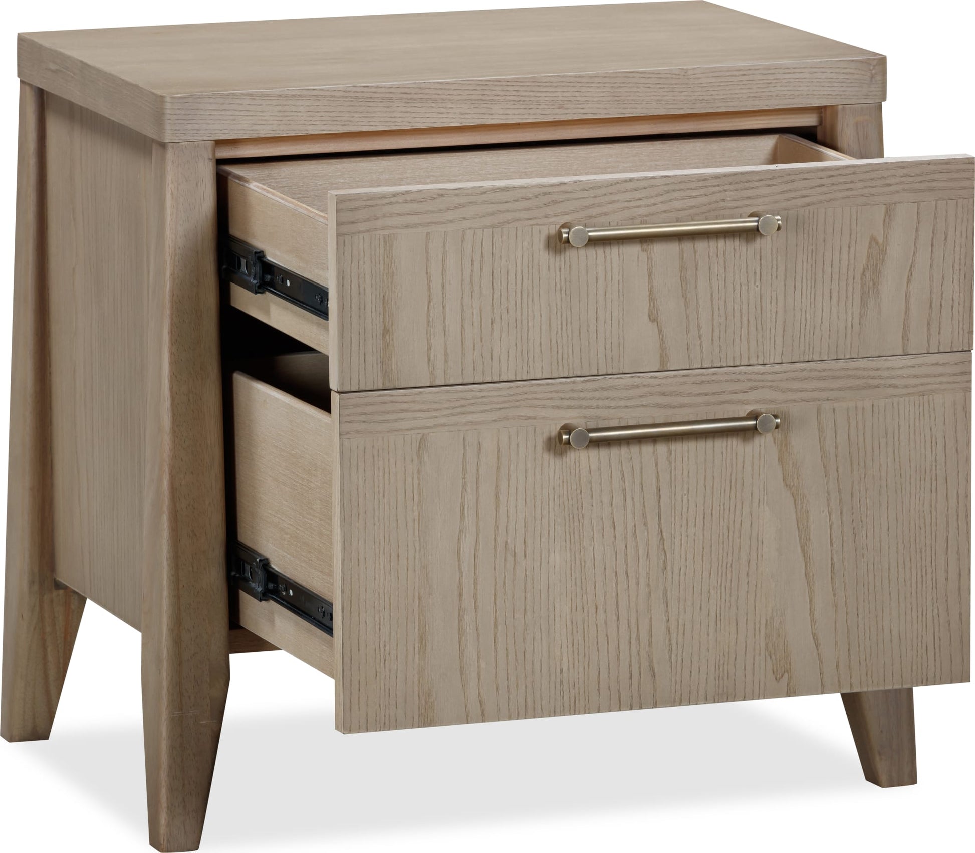 Sumire Ginger Two Drawer Ash Wood Nightstand - Ornate Home