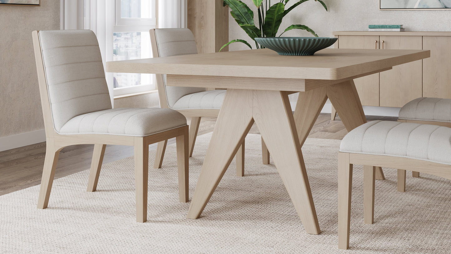 Sumire Ginger and Natural Linen Solid Wood Dining Chair (Set of 2) - Ornate Home