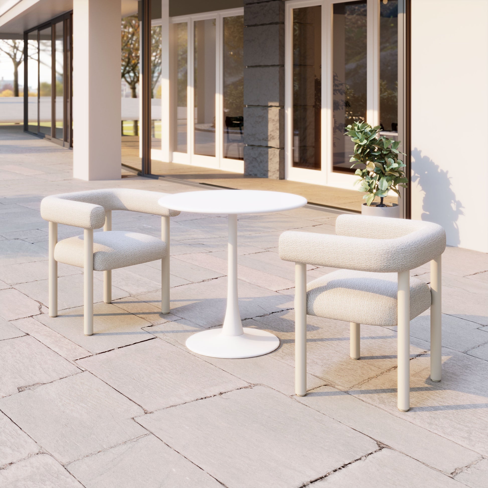 Sunbath White Outdoor Dining Chair (Set of 2) - Ornate Home