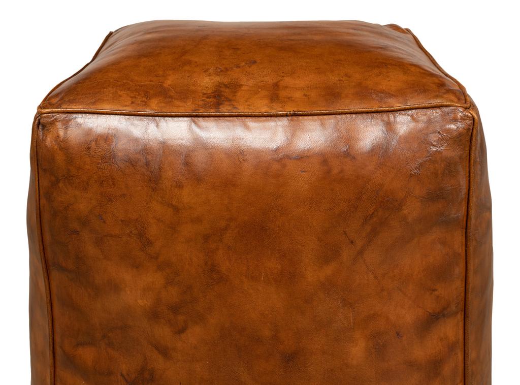 Sunday Afternoon Brown Leather Cube - Ornate Home