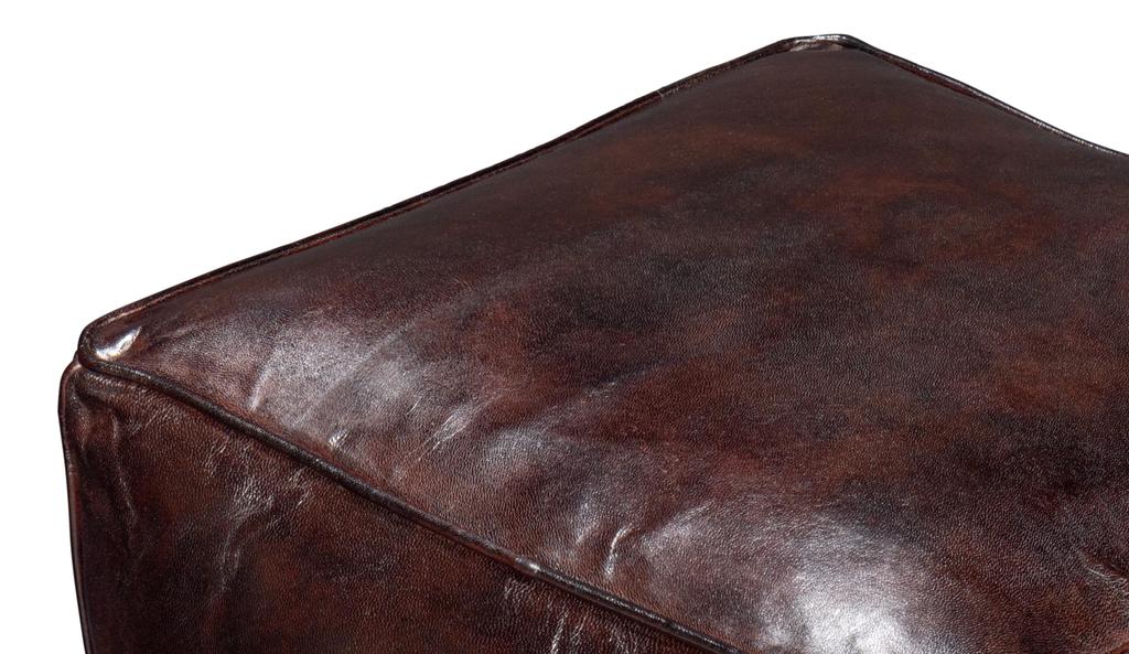 Sunday Afternoon Brown Leather Cube - Ornate Home