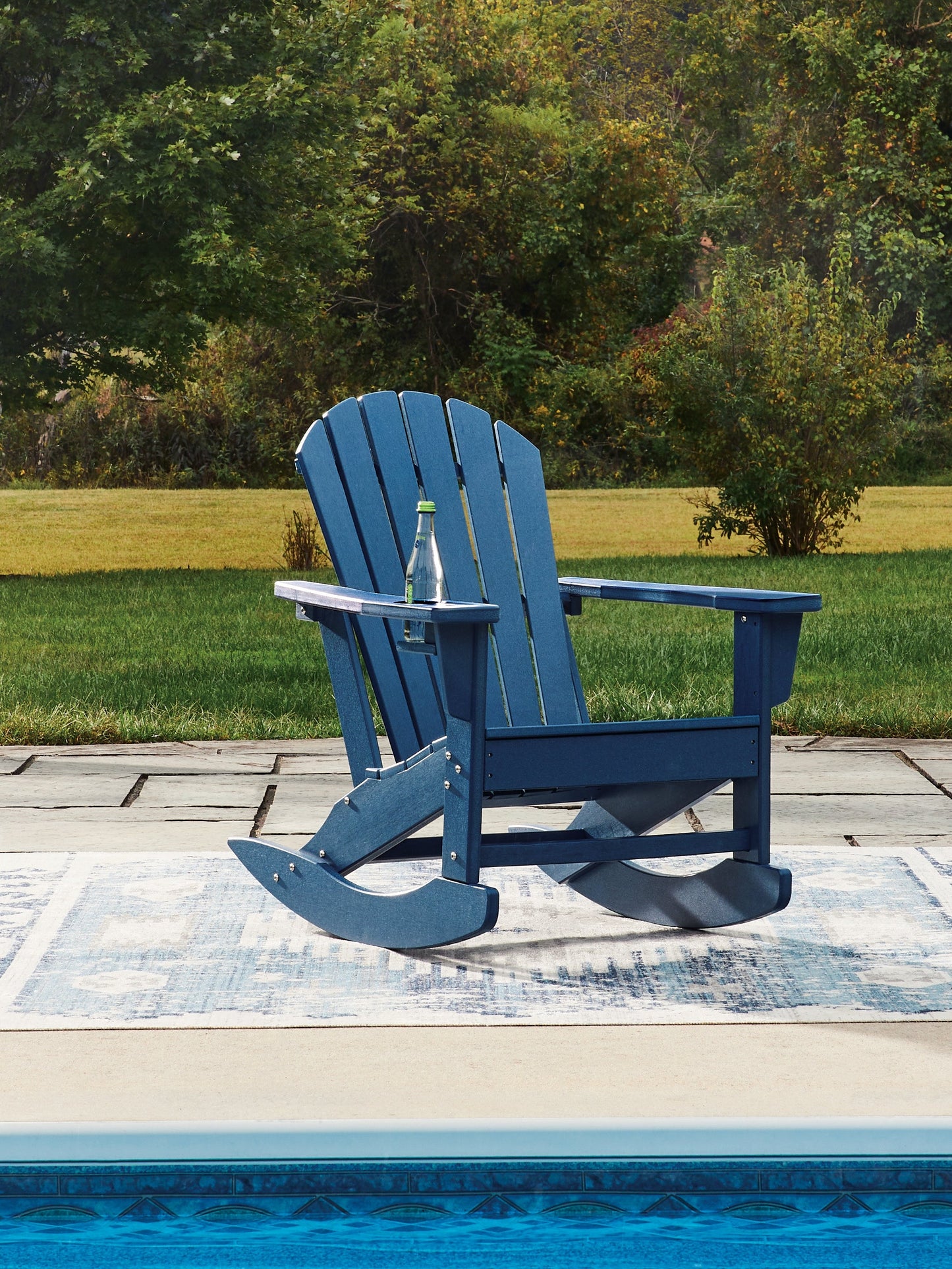 Sundown Shores Blue Rocking Chair- Viva Furn
