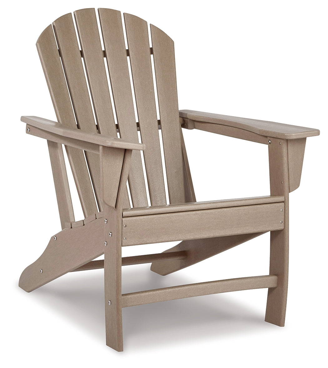 Sundown Treasure Driftwood 4 Adirondack Chairs & Outdoor End Table- Viva Furn