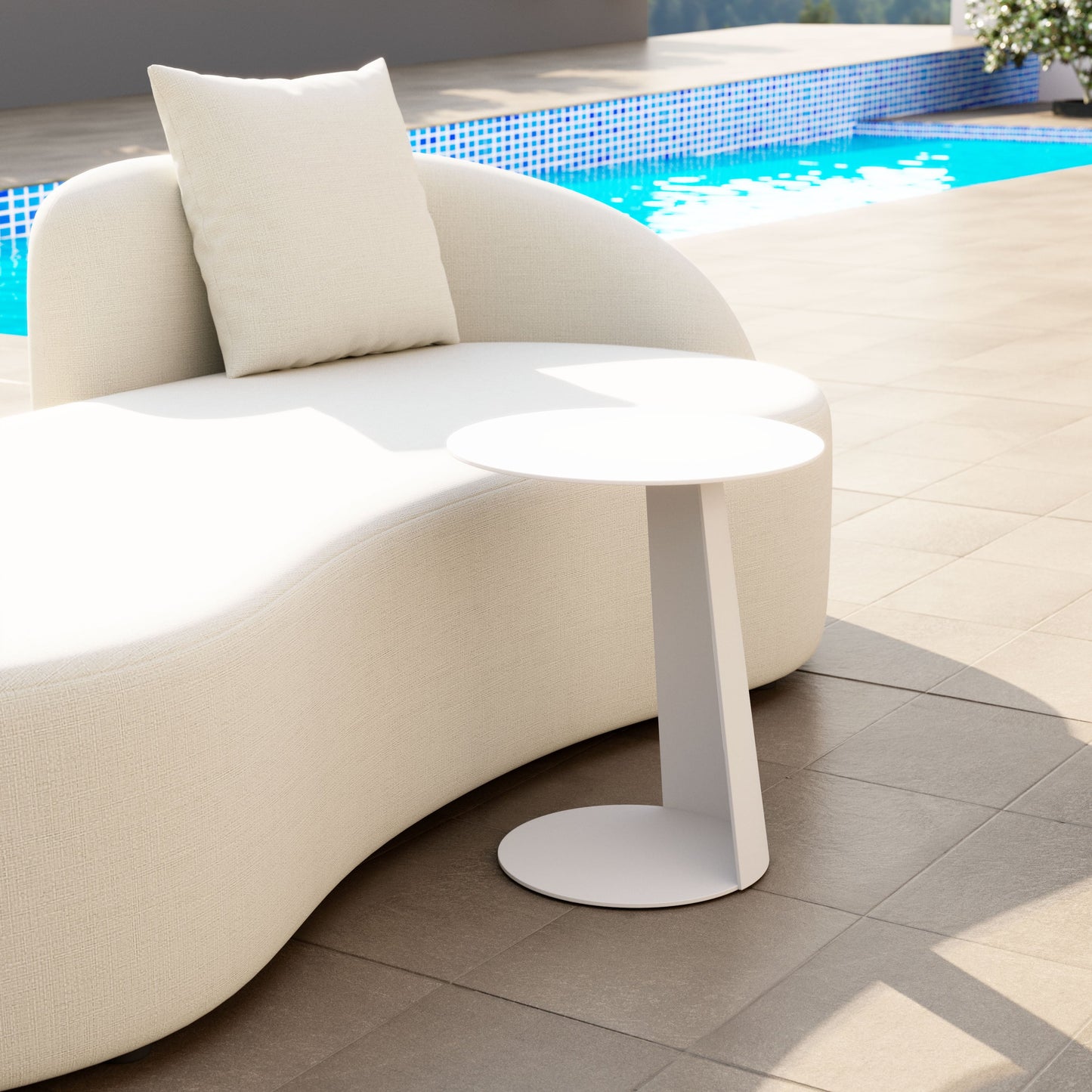 Sunny Isles White Outdoor Side Table - Ornate Home