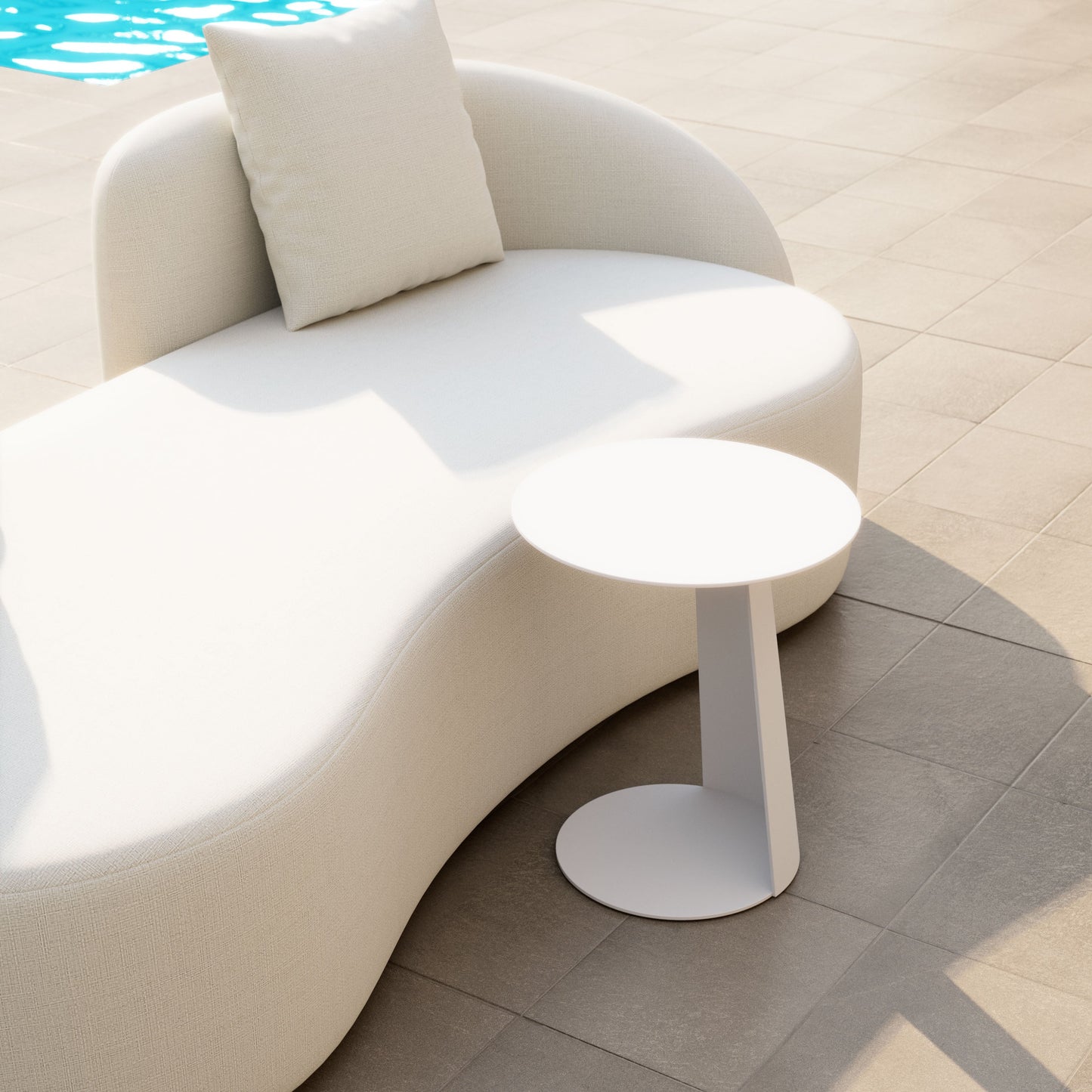 Sunny Isles White Outdoor Side Table - Ornate Home