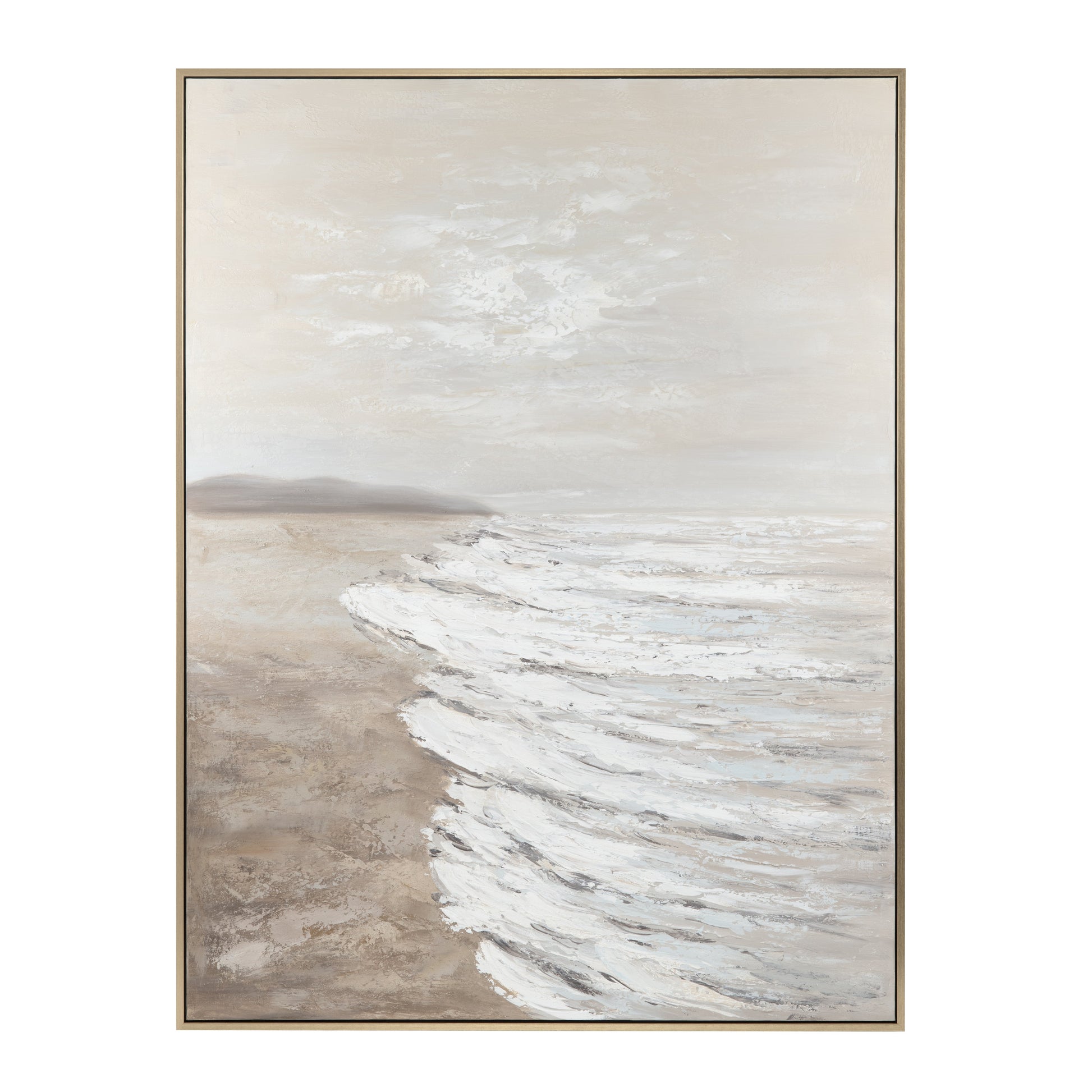 Sunny Shore 1 Brown/White Canvas - Ornate Home