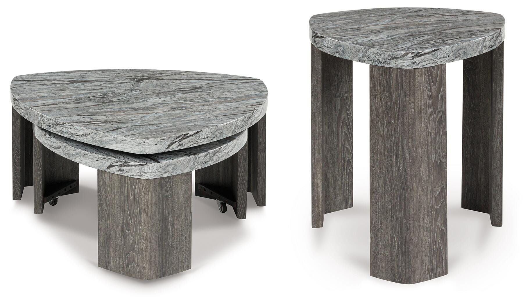 Surmour Gray/Brown Coffee Table and End Table- Viva Furn
