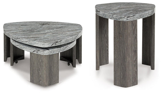 Surmour Gray/Brown Coffee Table and End Table- Viva Furn