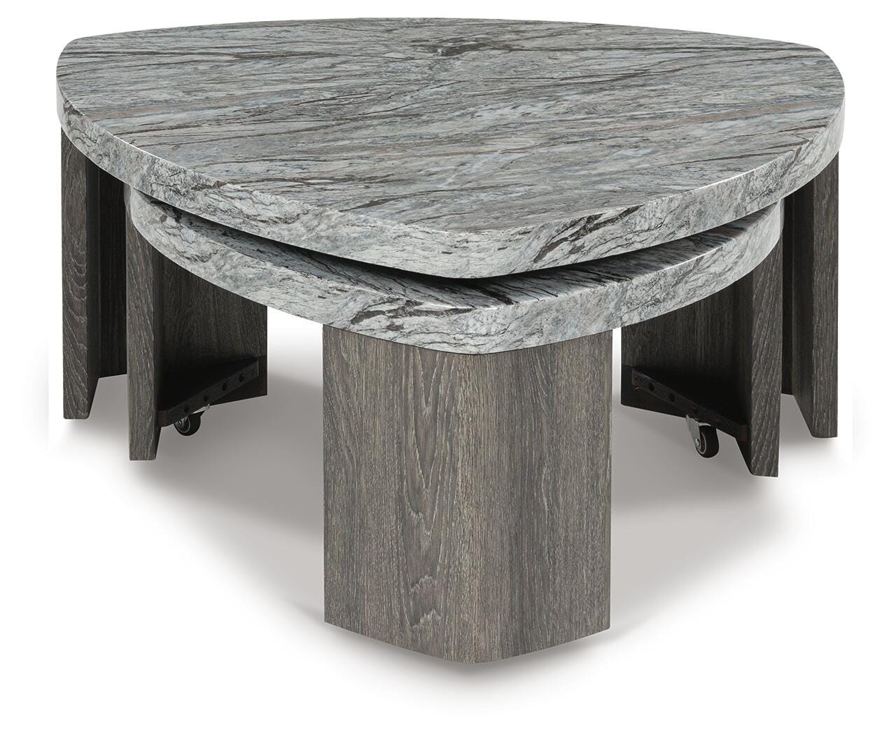 Surmour Gray/Brown Coffee Table and End Table- Viva Furn