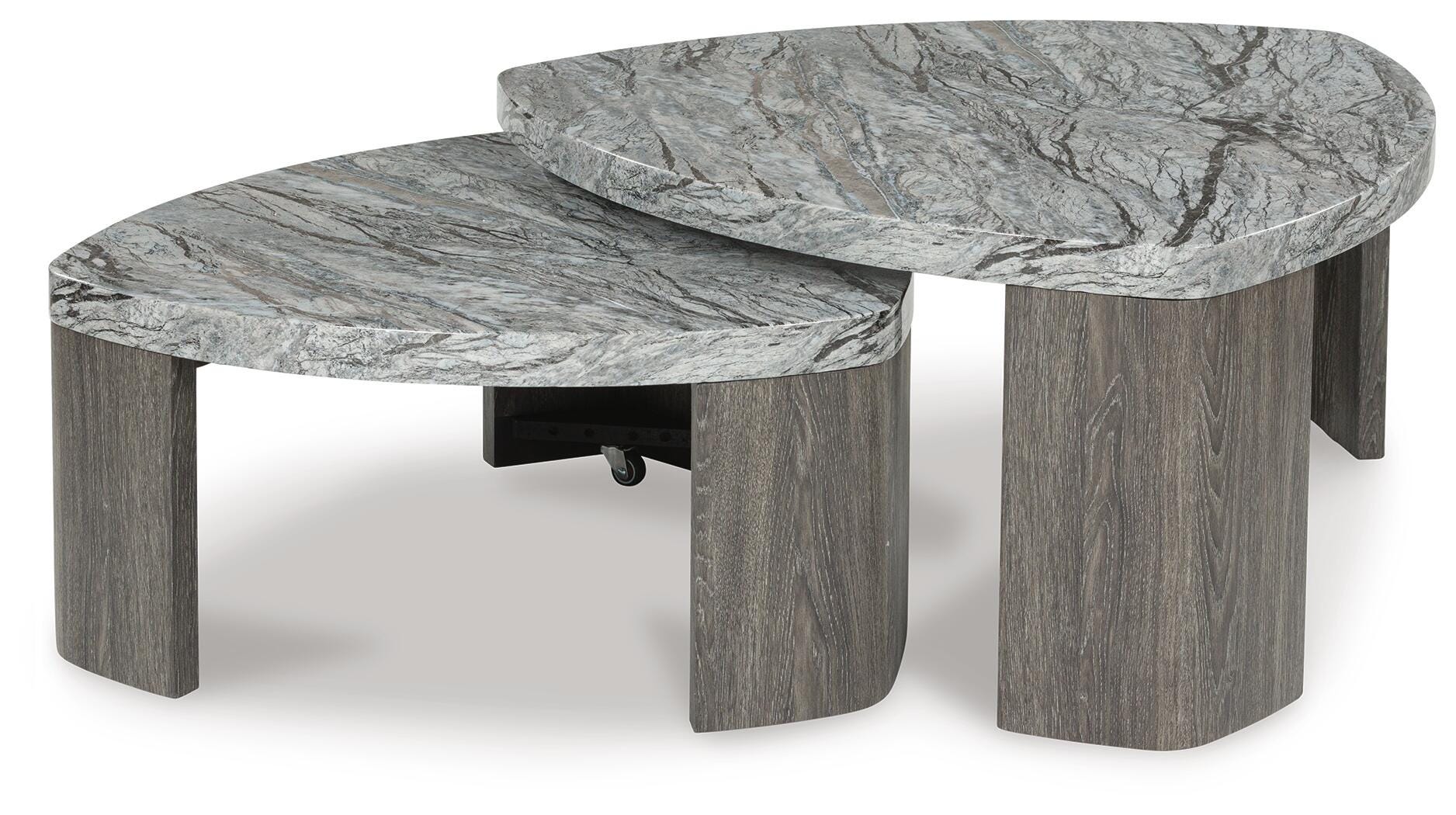 Surmour Gray/Brown Coffee Table and End Table- Viva Furn