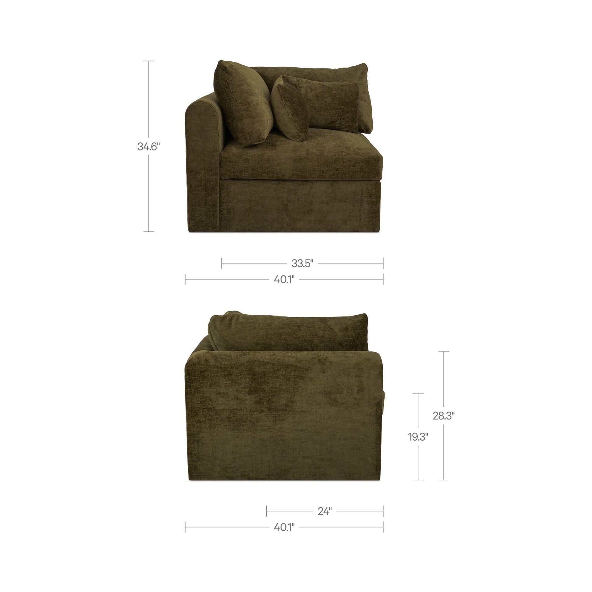 Swift Dark Green Corner Chair - Ornate Home