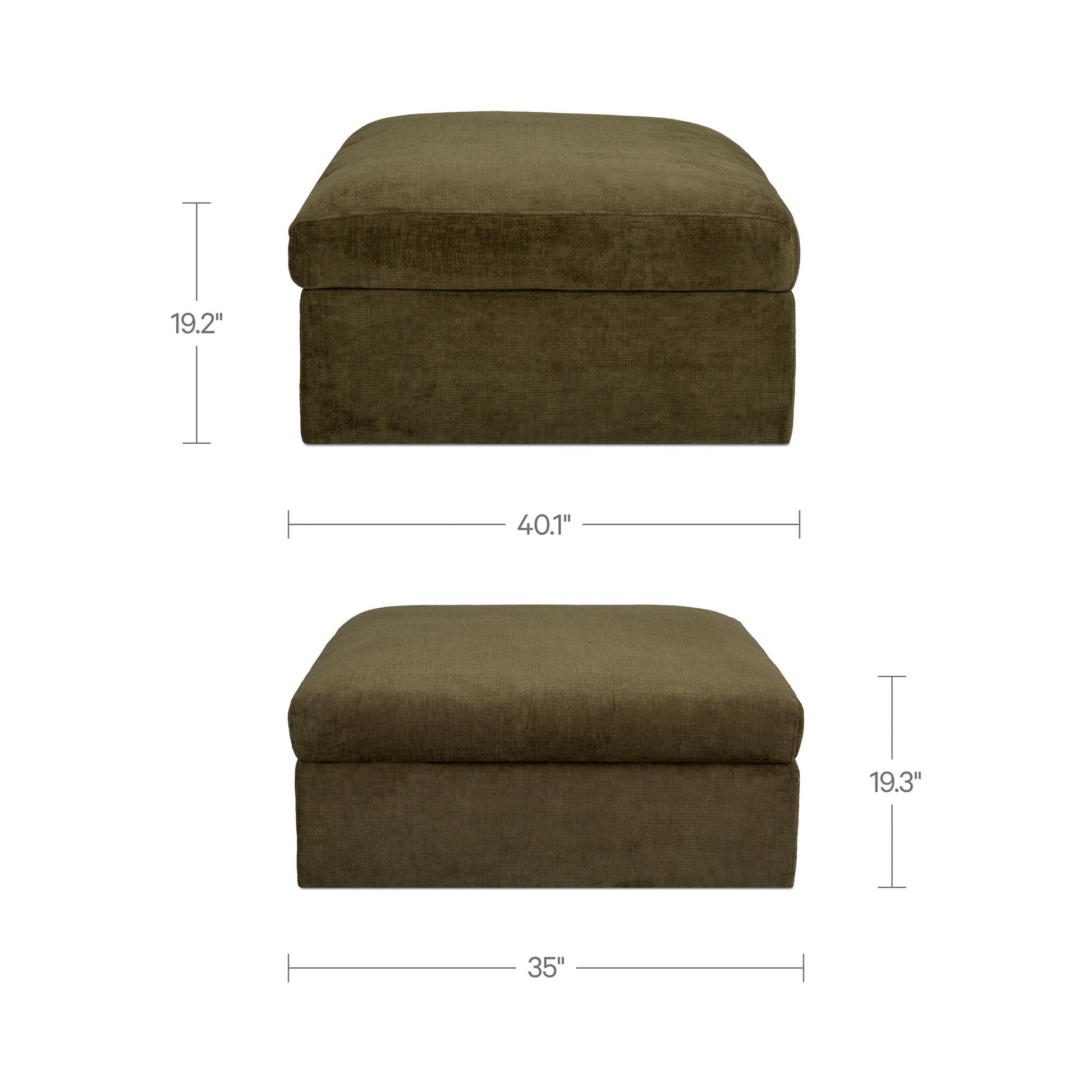 Swift Dark Green Storage Ottoman - Ornate Home