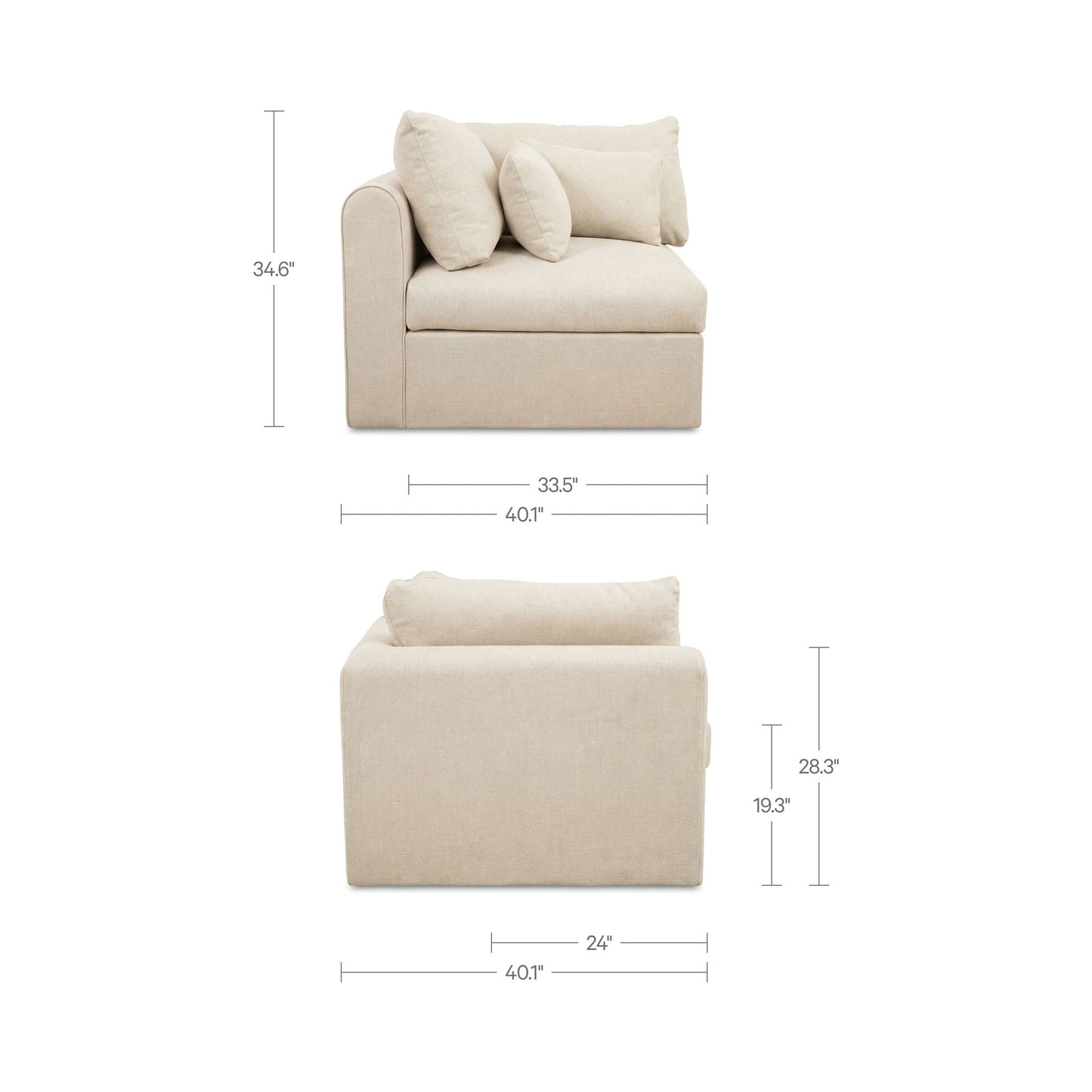 Swift Light Beige Corner Chair - Ornate Home