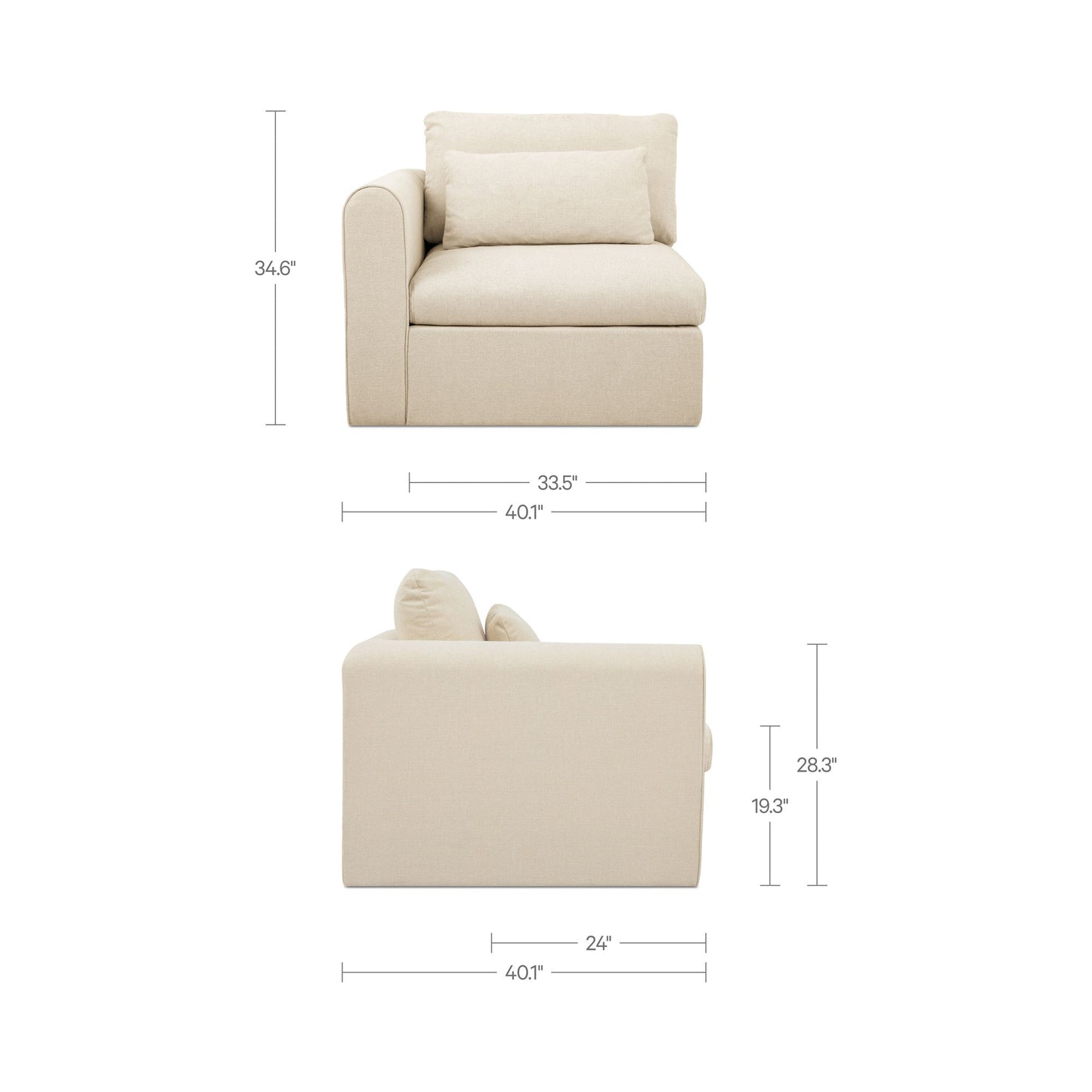 Swift Light Beige Left Arm Facing Chair - Ornate Home
