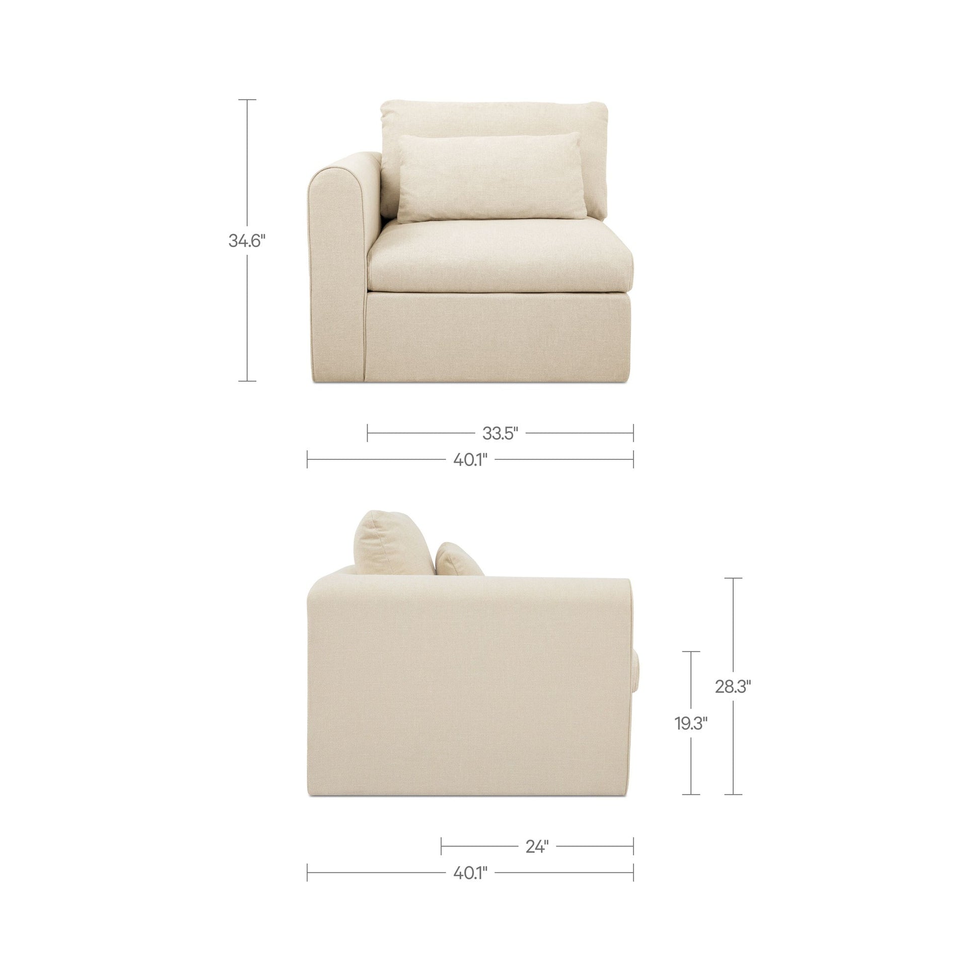 Swift Light Beige Left Arm Facing Chair - Ornate Home