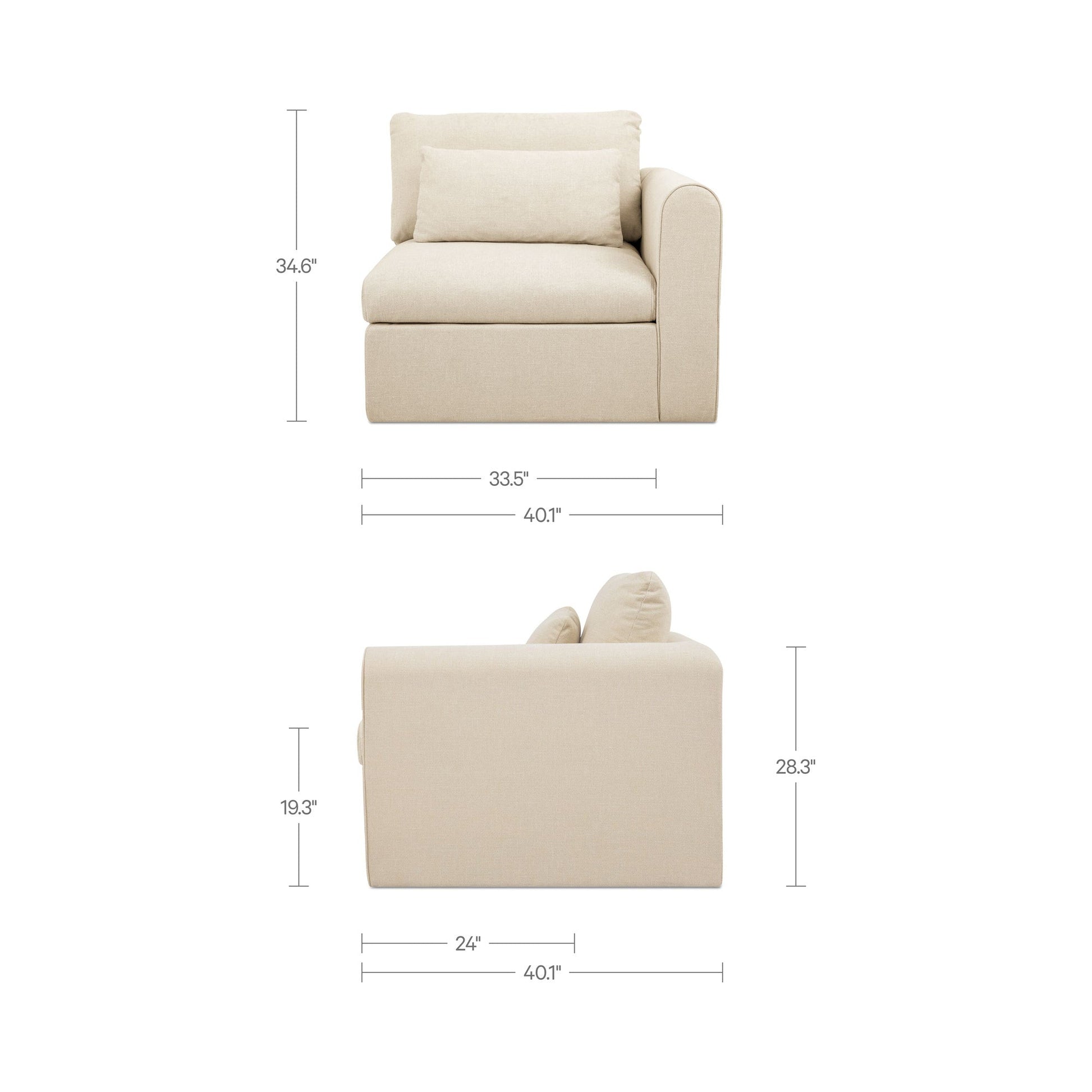 Swift Light Beige Right Arm Facing Chair - Ornate Home