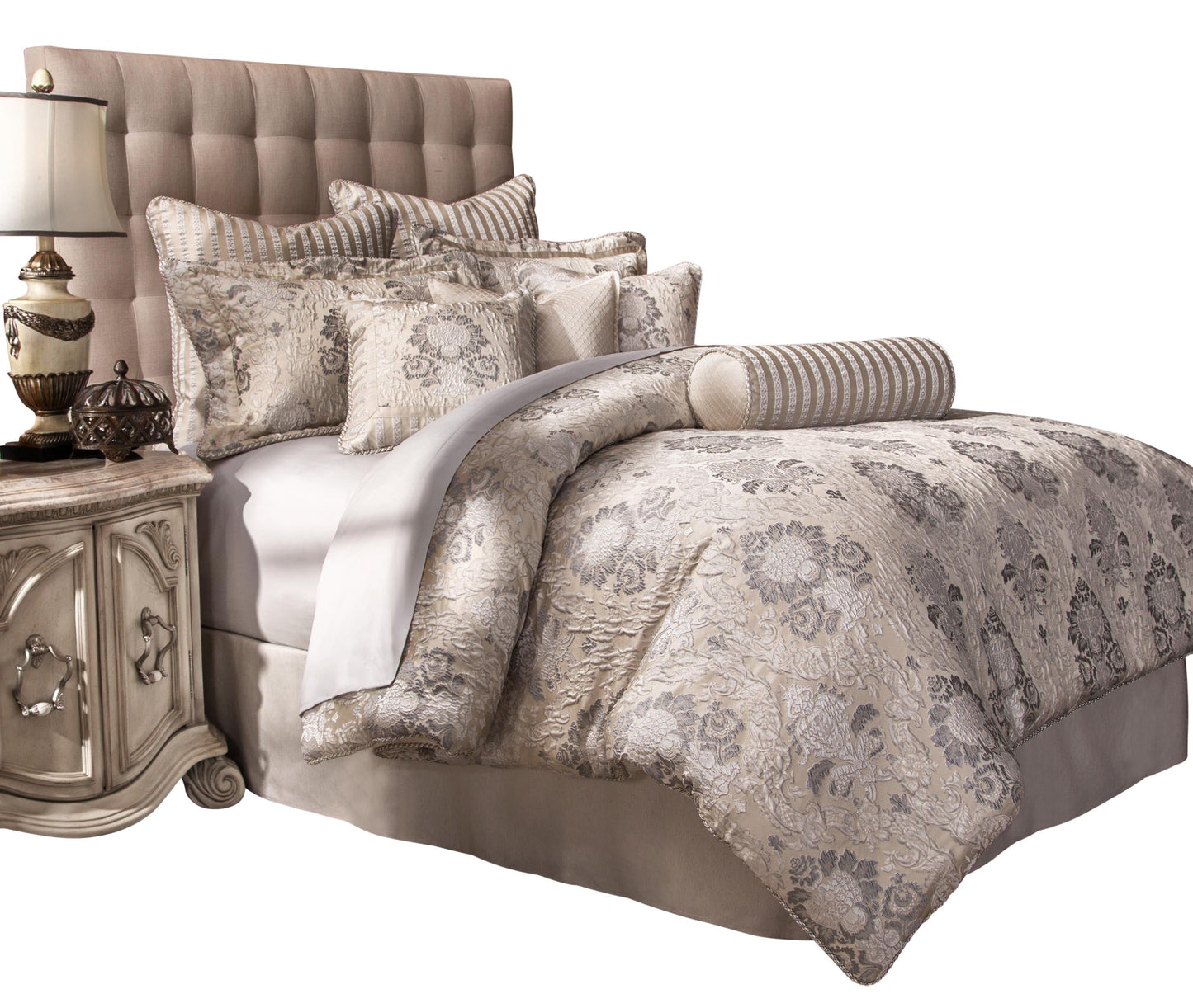 Sycamore Grove Silver Comforter Set - Ornate Home