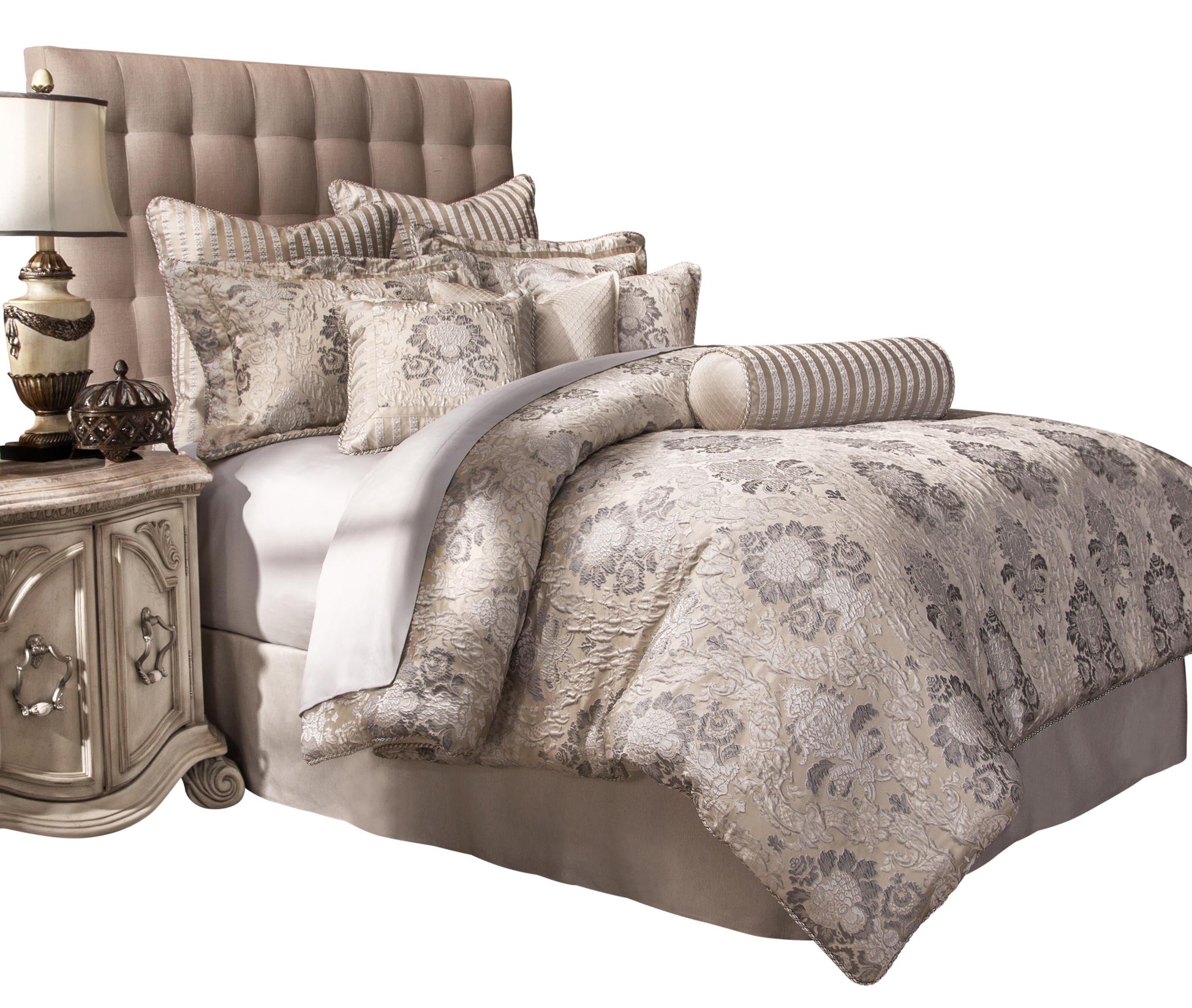 Sycamore Grove Silver Comforter Set - Ornate Home