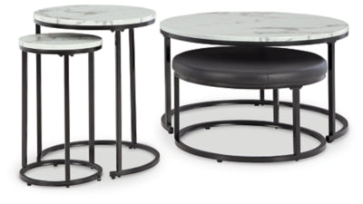 Jusmour Black/White Occasional Table Set (Set of 4) - Ornate Home
