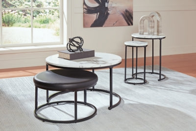 Jusmour Black/White Occasional Table Set (Set of 4) - Ornate Home