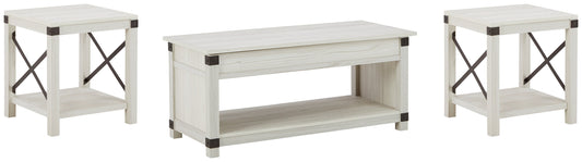 Bayflynn Whitewash Coffee Table and 2 End Tables