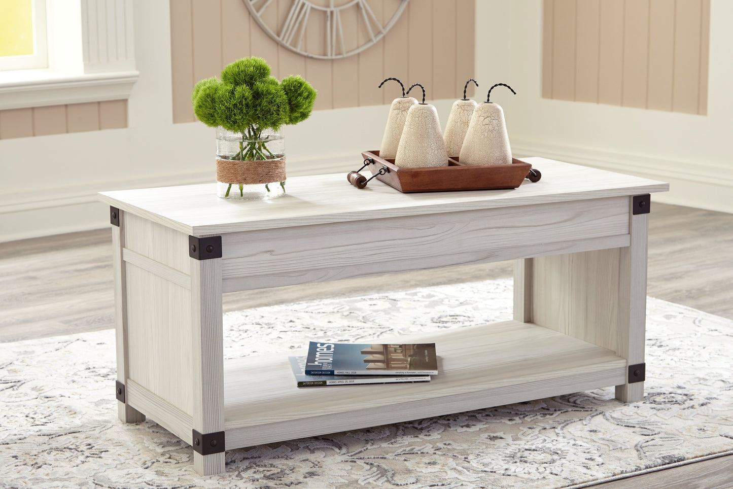 Bayflynn Whitewash Coffee Table and 1 End Table