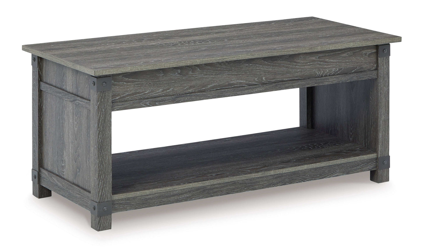 Freedan Grayish Brown Lift Top Coffee Table