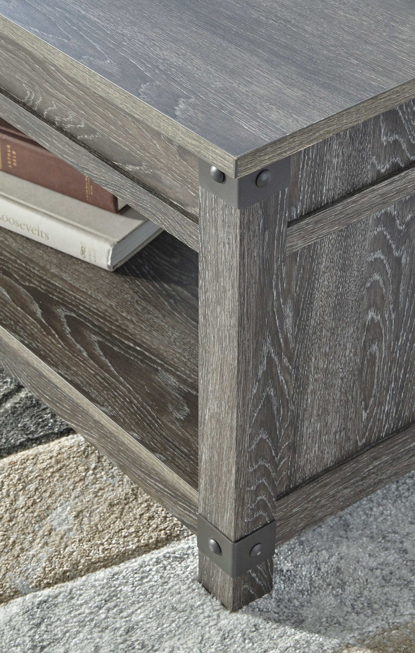 Freedan Grayish Brown Lift Top Coffee Table