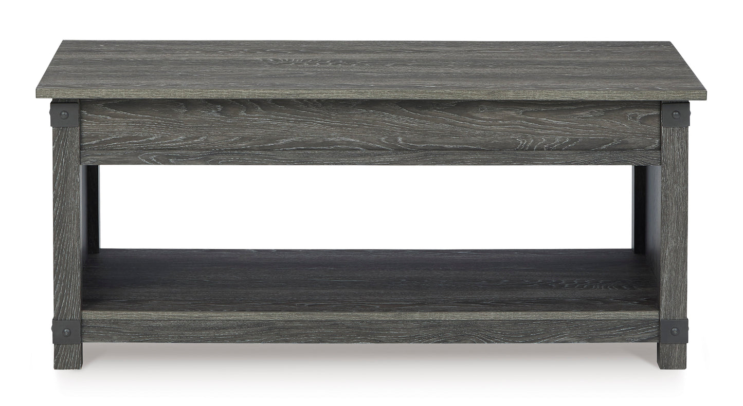 Freedan Grayish Brown Lift Top Coffee Table