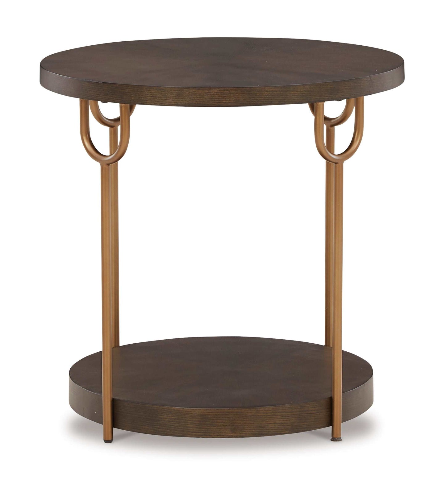 Brazburn Dark Brown & Gold Finish End Table