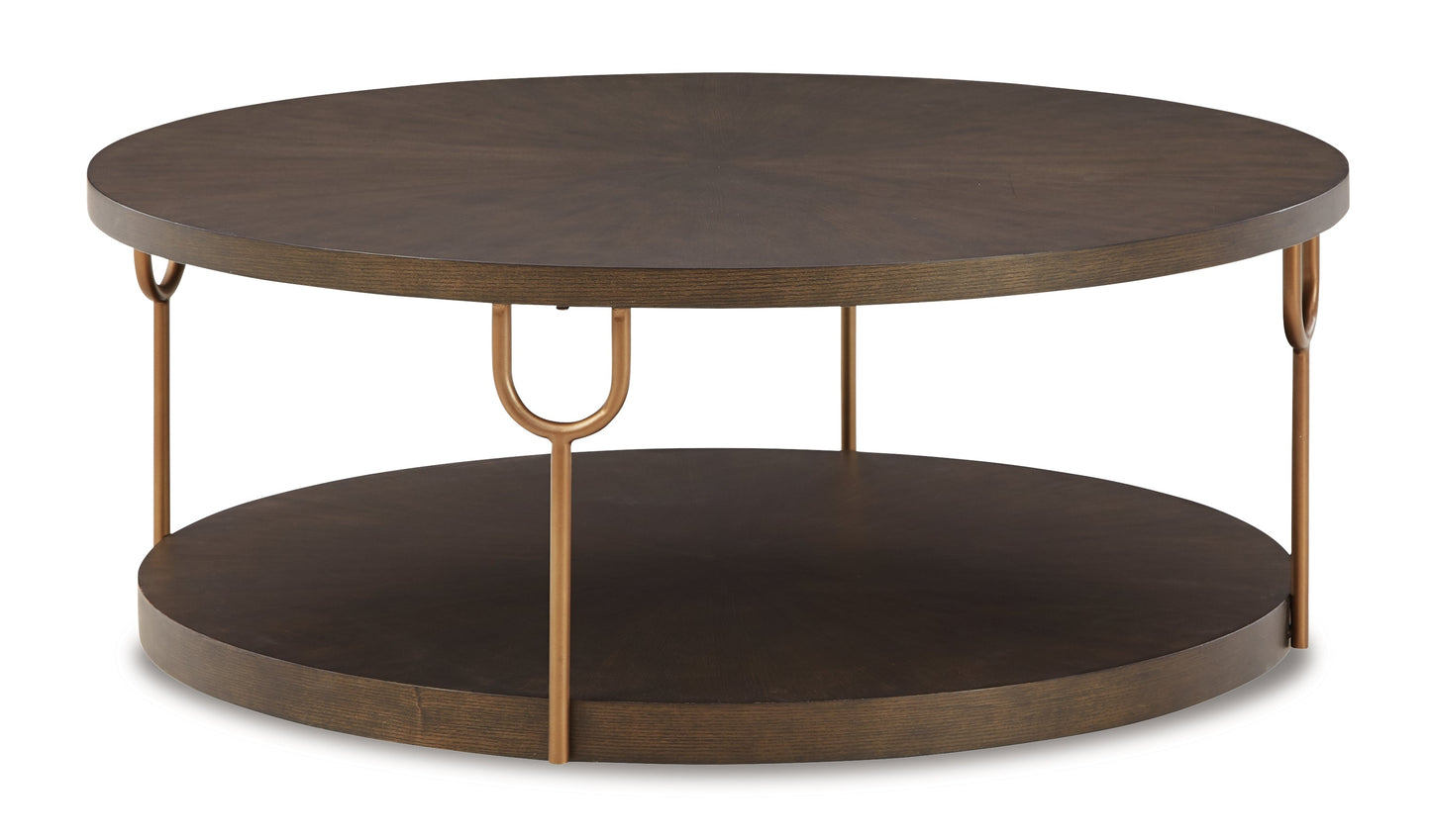 Brazburn Brown/Gold Finish Coffee Table and 2 End Tables