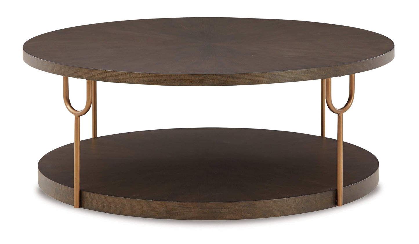 Brazburn Dark Brown & Gold Finish Coffee Table