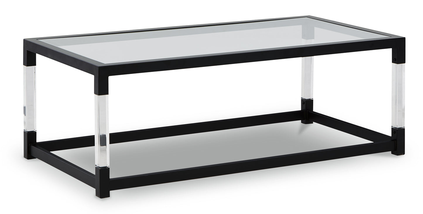 Nallynx Metallic Gray Coffee Table and 2 End Tables