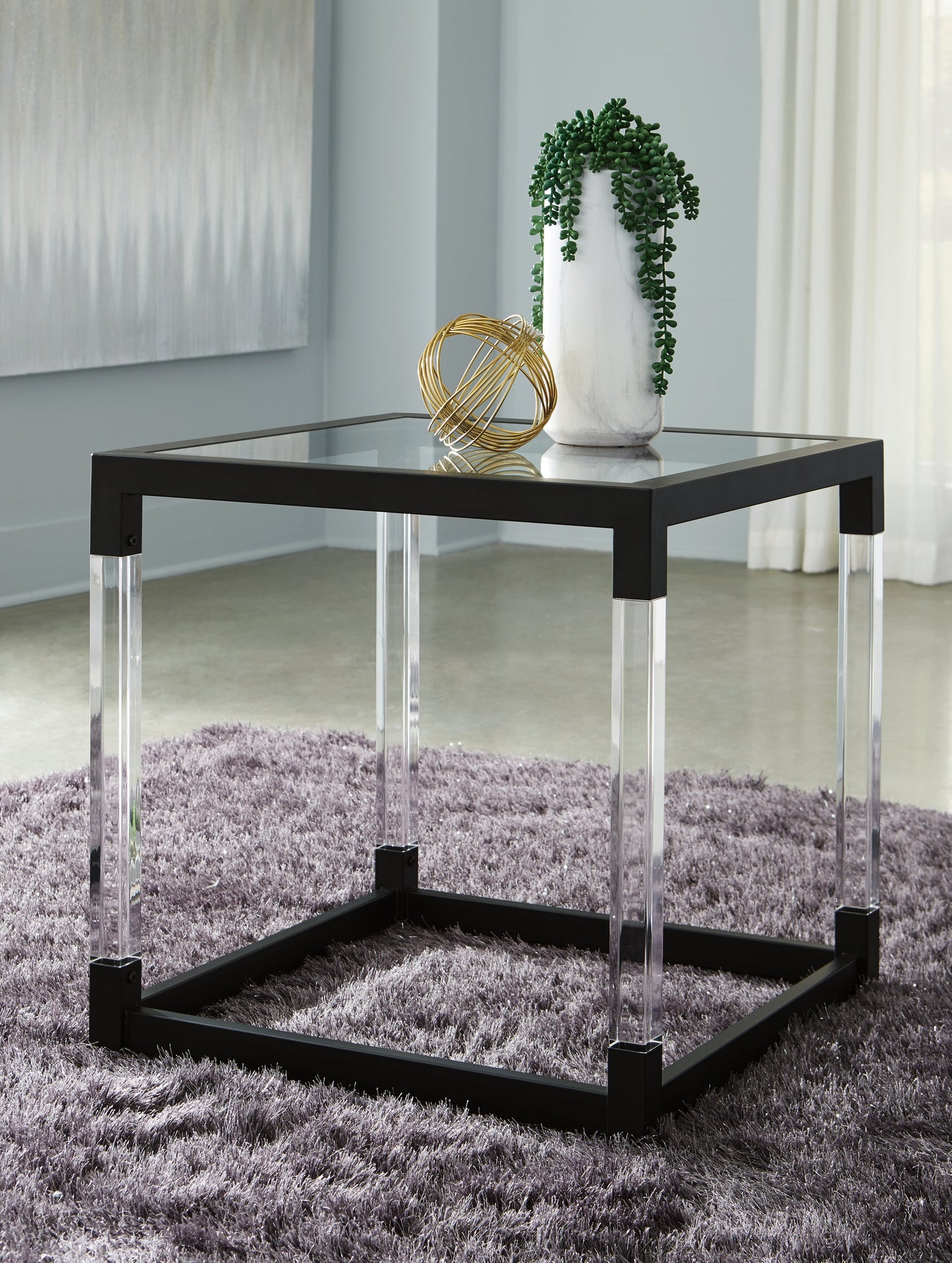 Nallynx Metallic Gray Coffee Table and 2 End Tables