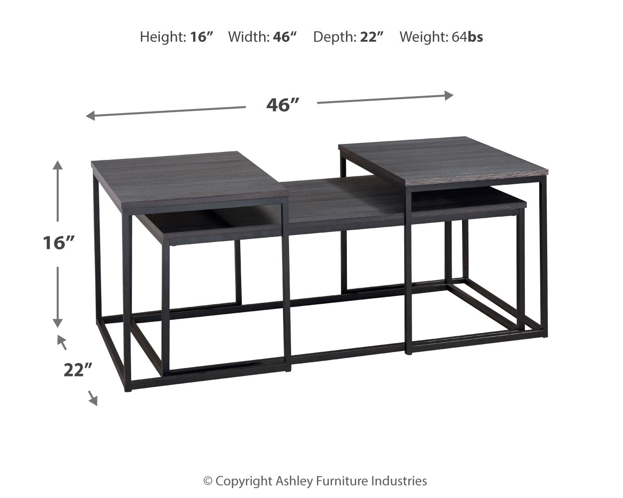 Yarlow Black 36" Home Office Desk