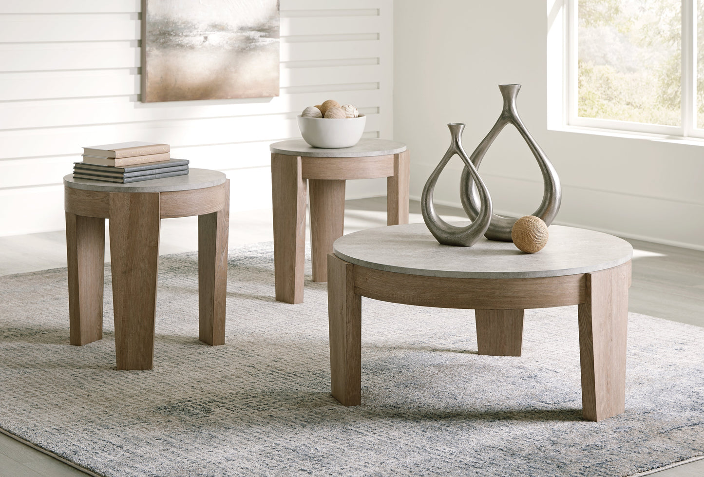 Guystone Light Brown Occasional Table Set (Set of 3)