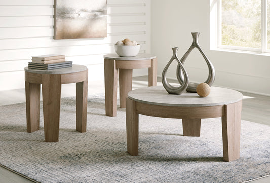 Guystone Light Brown Occasional Table Set (Set of 3)