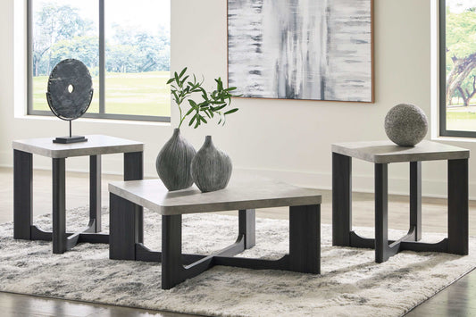 Sharstorm Two-Tone Gray Table (Set of 3)