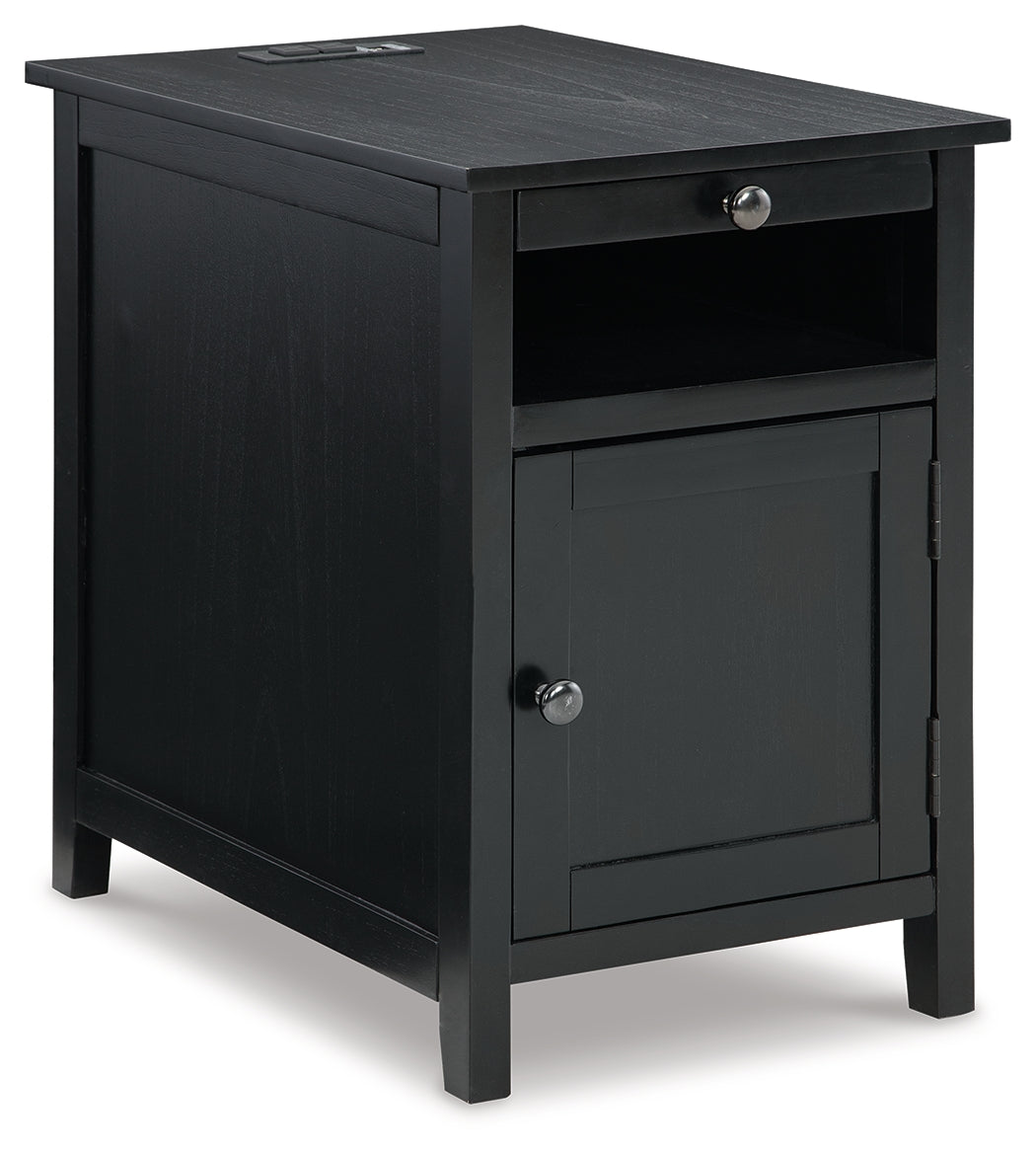 Treytown Black Chairside End Table