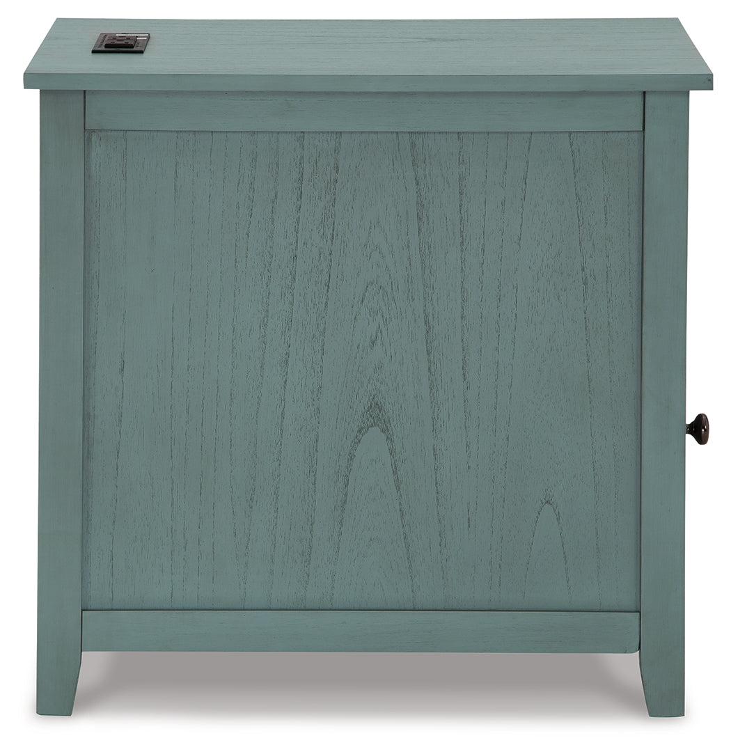 Treytown Teal Chairside End Table