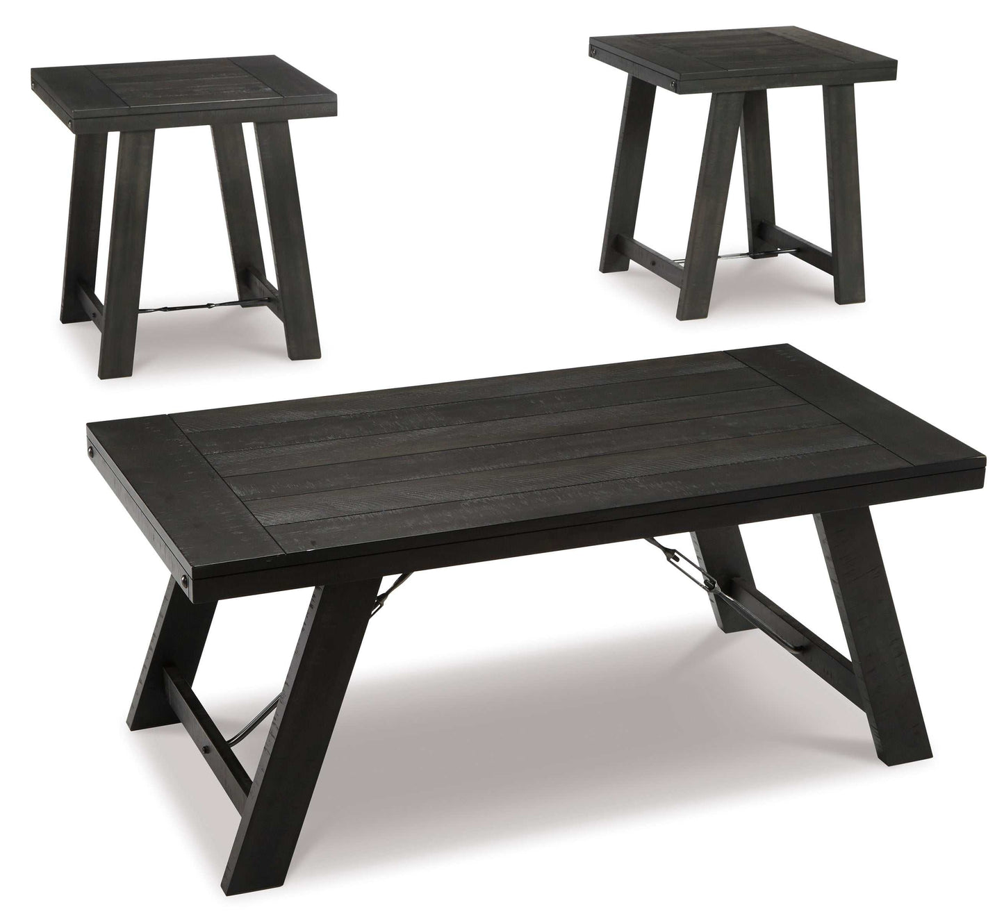 Noorbrook Black & Pewter Occasional Table (Set of 3)