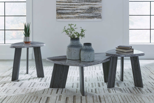 Bluebond Gray Faux Marble Coffee Table Set (Set of 3)