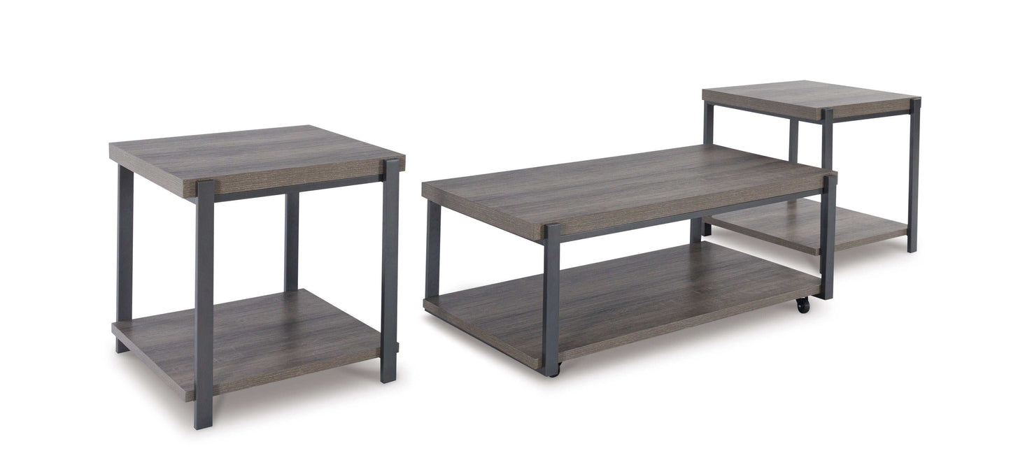 Wilmaden Gray/Black Table (Set of 3)