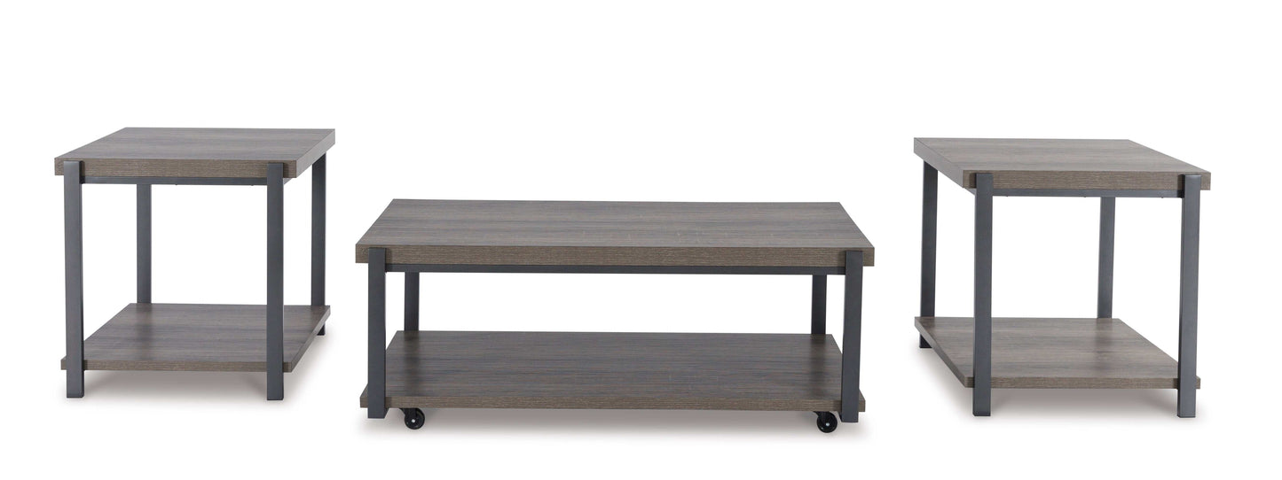 Wilmaden Gray/Black Table (Set of 3)